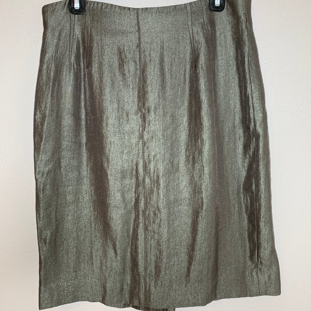 Ann Taylor Metallic Gray-Green Skirt